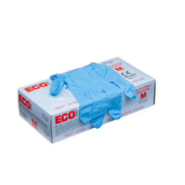 ECO Mavi Nitril Pudrasız Muayene Eldiveni Medium - 100'lü Paket