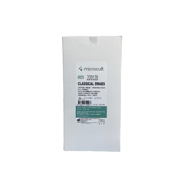 Microcult Klasik Steril Swab (Ahşap Saplı, Pamuk Uçlu) - 100l'ü Paket - Görsel 2