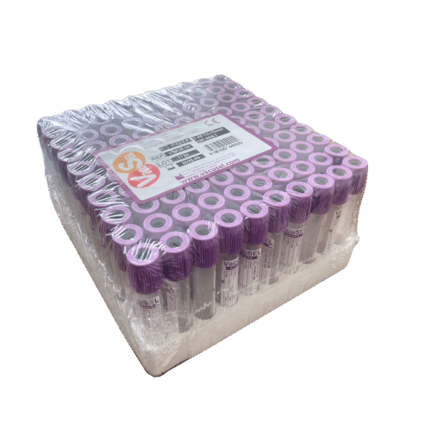Vacusel K3EDTA Vakumlu Kan Alma Tüpü 3 ml (Mor Kapaklı) - 100'lü Paket - Görsel 2