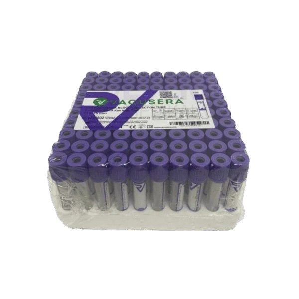 Vacusera K2E/K2EDTA Vakumlu Kan Alma Tüpü 2 ml (Mor Kapaklı) - 100'lü Paket - Görsel 2