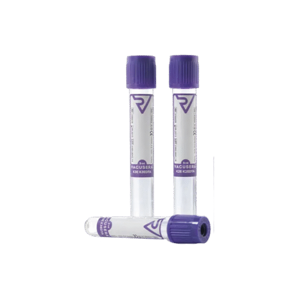 Vacusera K2E/K2EDTA Vakumlu Kan Alma Tüpü 2 ml (Mor Kapaklı) - 100'lü Paket