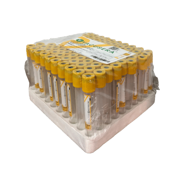 Vacusera Jel ve Pıhtı Aktivatörlü Vakumlu Kan Alma Tüpü 5 ml (Sarı Kapaklı) – 100'lü Paket - Görsel 2