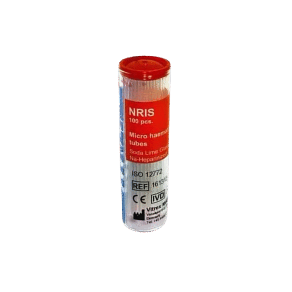 Vitrex Kırmızı Kapaklı Mikro Hematokrit Tüpleri (NRIS) – 100'lü Paket